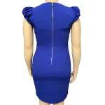 Calvin Klein Puff Sleeve Sheath Dress with Exposed Back Zipper