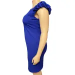 Calvin Klein Puff Sleeve Sheath Dress with Exposed Back Zipper