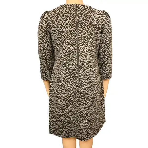 Calvin Klein Black and Tan Abstract Print Shift Dress