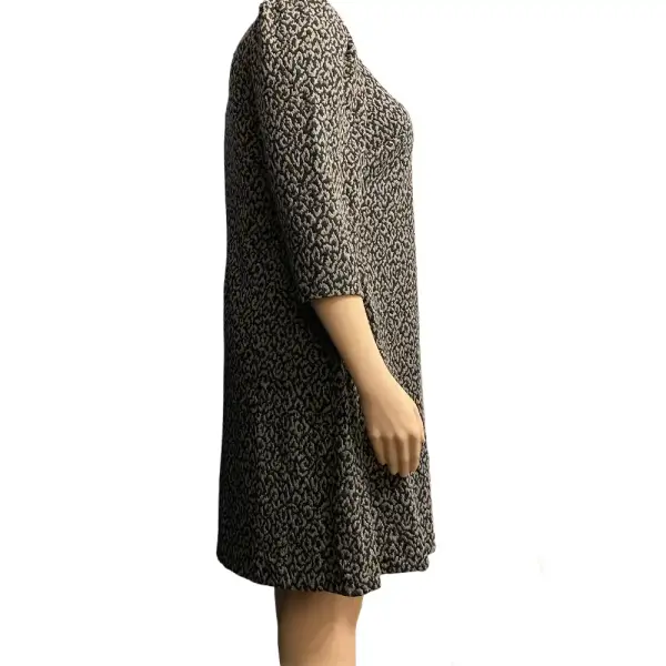 Calvin Klein Black and Tan Abstract Print Shift Dress