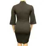 Calvin Klein Women's Mock Neck Midi Sheath Dress Black Size 10