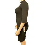 Calvin Klein Women's Mock Neck Midi Sheath Dress Black Size 10