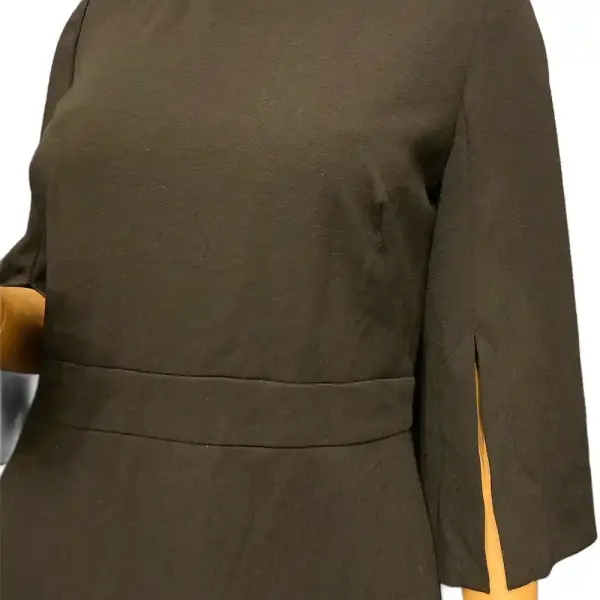 Calvin Klein Women's Mock Neck Midi Sheath Dress Black Size 8