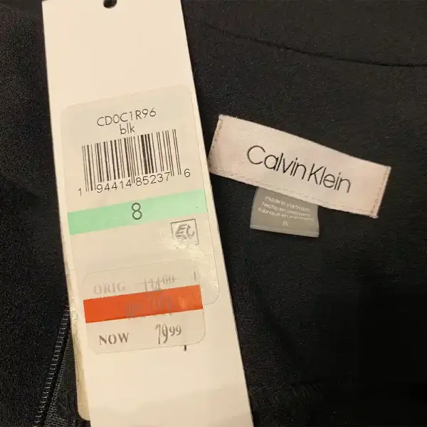 Calvin Klein Women's Mock Neck Midi Sheath Dress Black Size 8