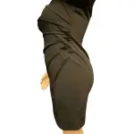 Calvin Klein Womens Black Zippered 3/4 Sleeve Jewel Neck Short Sheath Dress