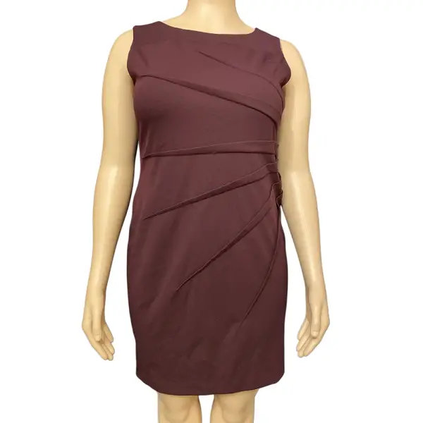 Calvin Klein Petite Starburst Sheath Dress in Aubergine