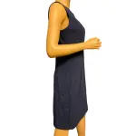 Calvin Klein Navy Scuba Crepe Sheath Dress with Gold Zipper