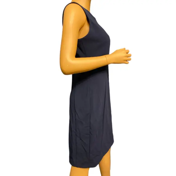 Calvin Klein Navy Scuba Crepe Sheath Dress with Gold Zipper