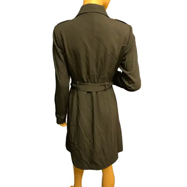 Calvin Klein Military Trench Coat Dress with Gold Hardware