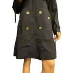 Calvin Klein Military Trench Coat Dress with Gold Hardware