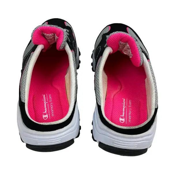 Champion Women's Mule Slip-On Sneakers Black Pink Size 6W