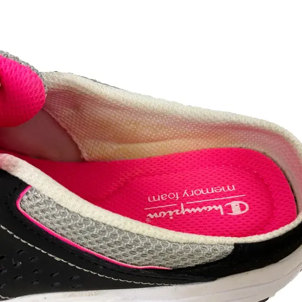Champion Women's Mule Slip-On Sneakers Black Pink Size 6W