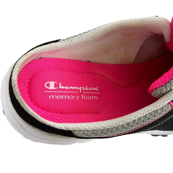 Champion Women's Mule Slip-On Sneakers Black Pink Size 6W
