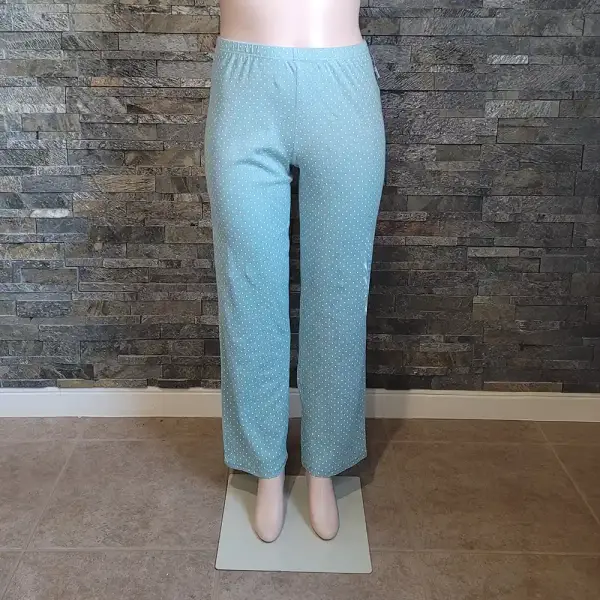 Charter Club Intimates Pajama Set Blue Polka Dot Cotton Button Front Two Piece