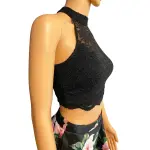City Studios Two-Piece Lace Halter Top & Floral Skirt Set