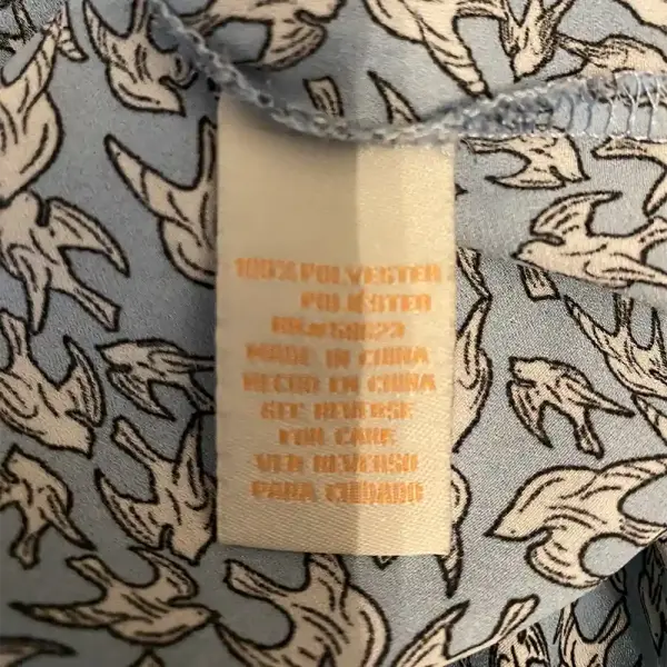 Claudia Richard Petite Blue Bird Print Blouse