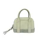 Coach Stud Leather Bleecker Mini Preston Satchel Cream