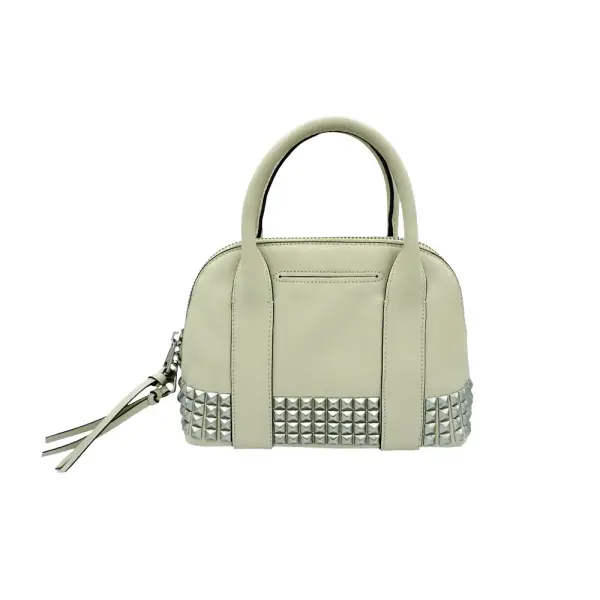 Coach Stud Leather Bleecker Mini Preston Satchel Cream