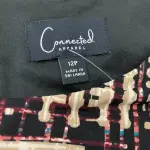 Connected Apparel Petite Fit and Flare Dress Abstract Grid Print Black Multi Size 12P