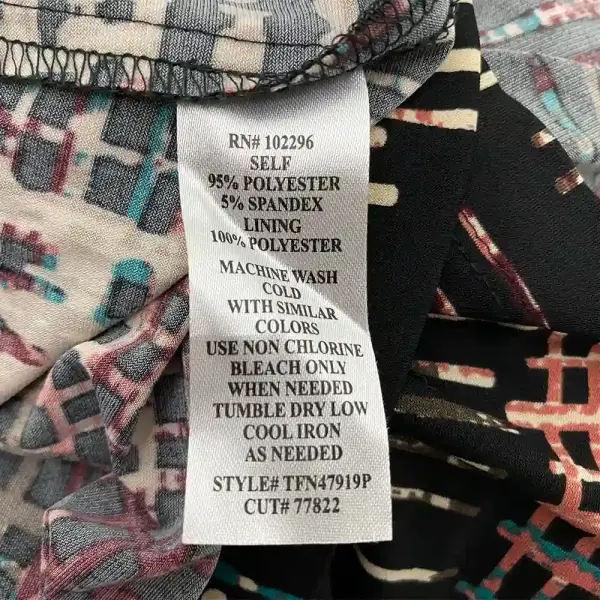 Connected Apparel Petite Fit and Flare Dress Abstract Grid Print Black Multi Size 12P