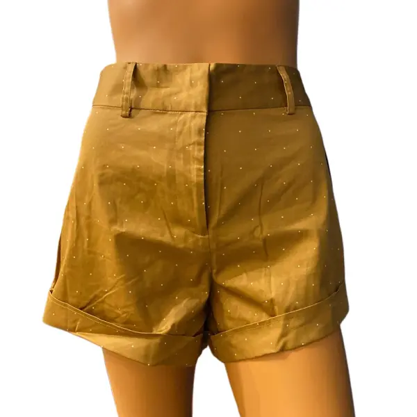 Danielle Bernstein Polka Dot High Rise Cuffed Shorts