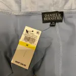 Danielle Bernstein Puff Sleeve Crop Top Baby Blue V Neck Snap Front