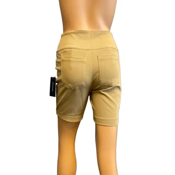 Danielle Bernstein Women’s High Rise Zipper Front Chino Shorts