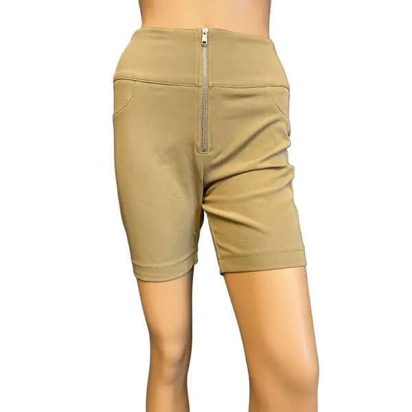 Danielle Bernstein Women’s High Rise Zipper Front Chino Shorts