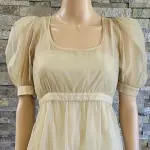 Danielle Bernstein Women Organza Puff Sleeve Sheer Mini Dress Light Green