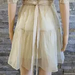 Danielle Bernstein Women Organza Puff Sleeve Sheer Mini Dress Light Green
