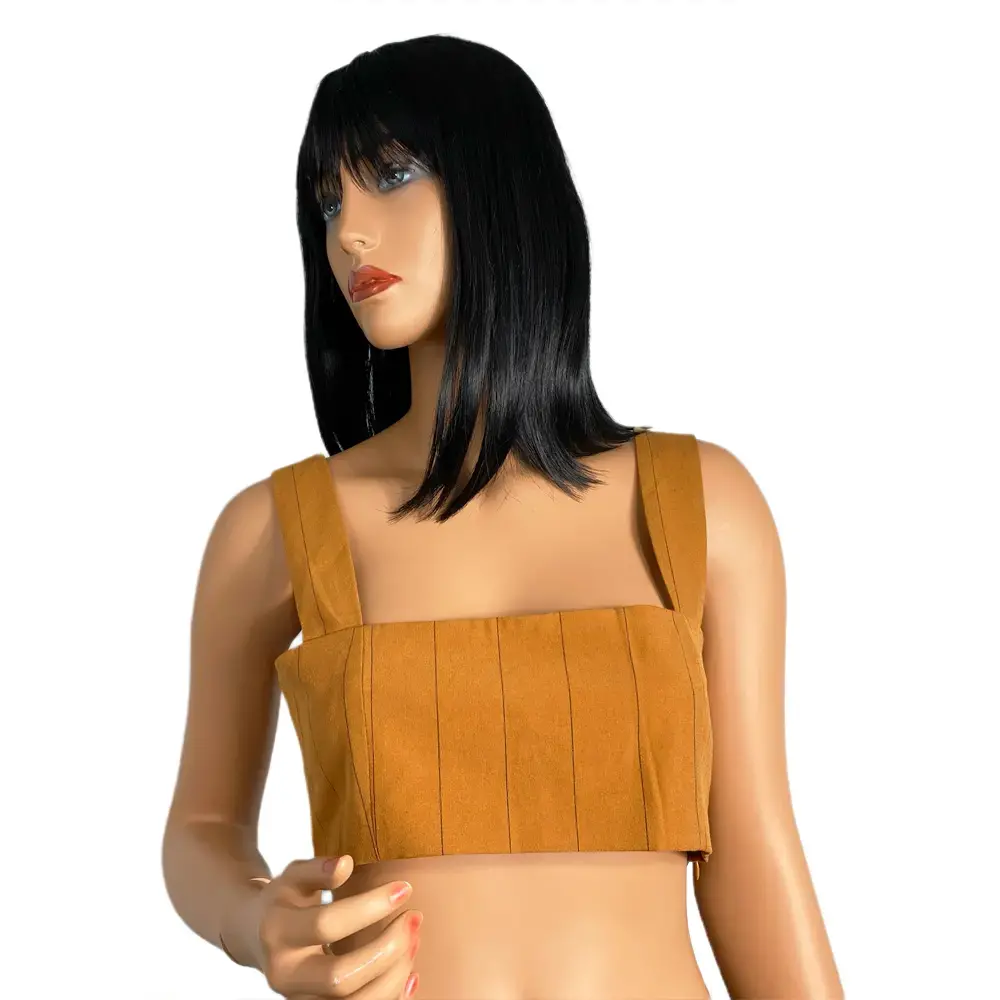 Danielle Bernstein Pintuck Corset Crop Top Size 8