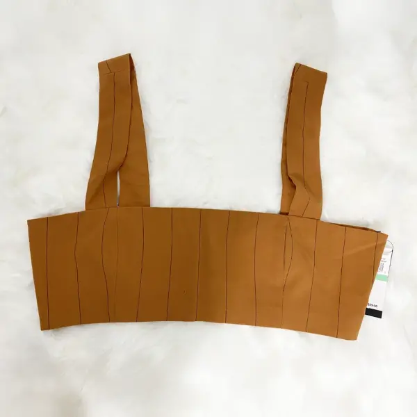 Danielle Bernstein Pintuck Corset Crop Top Size 4