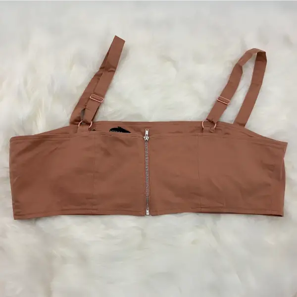 Danielle Bernstein Straight Neck Bralette Crop Top Size 14