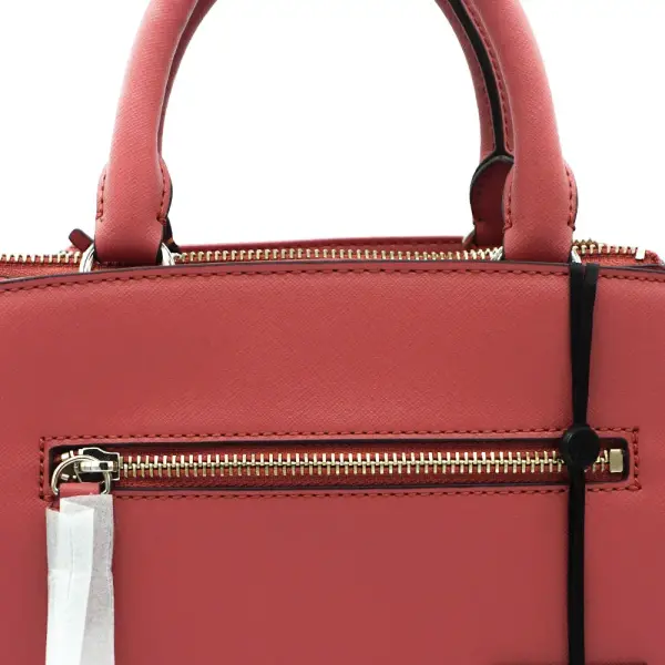 DKNY Paige Medium Convertible Satchel Red Genuine Leather Bag