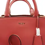 DKNY Paige Medium Convertible Satchel Red Genuine Leather Bag