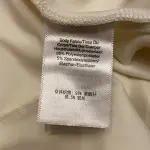 DKNY Asymmetric Hem Top Ivory V Neck Cap Sleeve Stretch