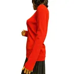 DKNY Women’s Metallic Thread Embellished V Neck Sweater