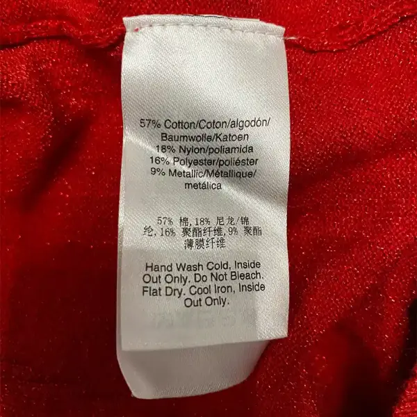 DKNY Women’s Metallic Thread Embellished V Neck Sweater