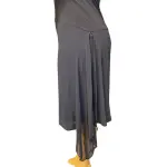 DKNY Navy Blue Asymmetric Hem Midi Dress with Sheer Detail