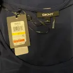 DKNY Navy Blue Asymmetric Hem Midi Dress with Sheer Detail