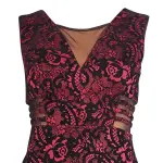Enfocus Studio Velvet Purple and Black Lace Cocktail Dress