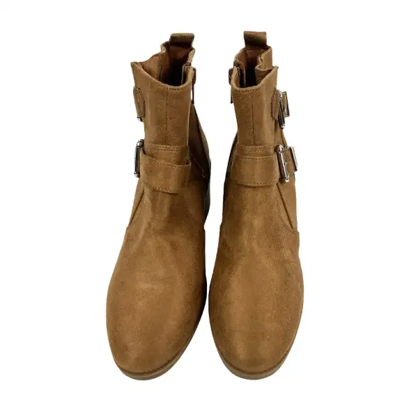 Forever 21 Double Buckle Tan Ankle Boots Women's Size 5.5