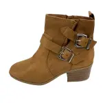 Forever 21 Double Buckle Tan Ankle Boots Women's Size 5.5