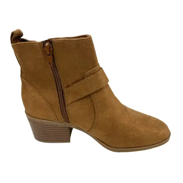Forever 21 Double Buckle Tan Ankle Boots Women's Size 5.5