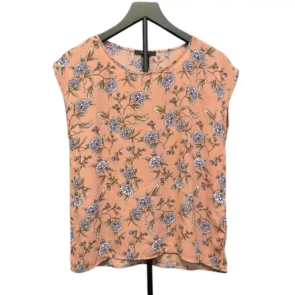 Forever 21 Pink Floral Crepe Chiffon Top