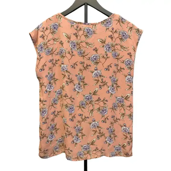 Forever 21 Pink Floral Crepe Chiffon Top
