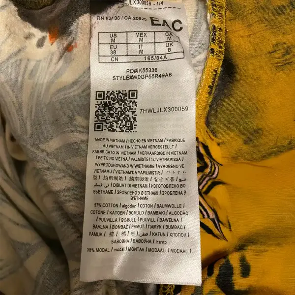 Guess Piper Tropical Print Puff Sleeve Thong Bodysuit Yellow Size M