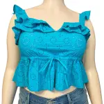 Guess Nuala Eyelet Ruffle Peplum Tank Top