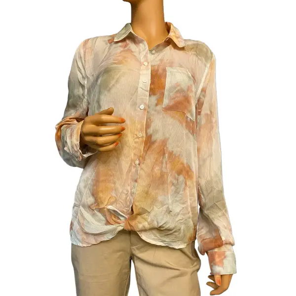 Guess Cleo Tie Dye Button Up Shirt Smoked Pearl