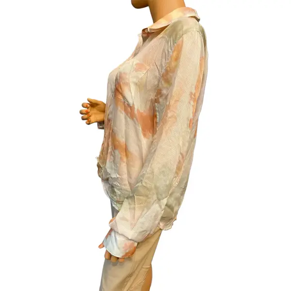 Guess Cleo Tie Dye Button Up Shirt Smoked Pearl